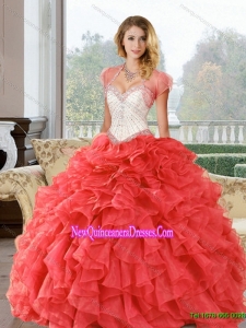 New Style Beading and Ruffles Sweetheart Quinceanera Dresses for 2015