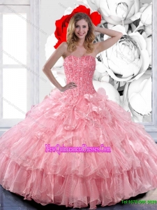 Pretty Sweetheart 2015 Quinceanera Dresses with Ruffled Layers