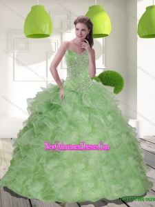 2015 Classical Sweetheart Quinceanera Dress with Beading and Ruffles
