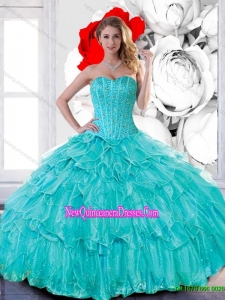 Classical Sweetheart 2015 Quinceanera Dresses with Beading and Ruffled Layers