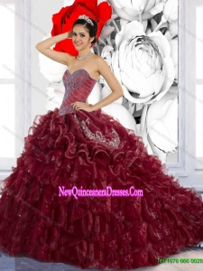 Fashionable Sweetheart Ruffles and Appliques Quinceanera Dresses for 2015