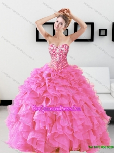 Luxurious Beading and Ruffles Sweetheart Quinceanera Dresses for 2015