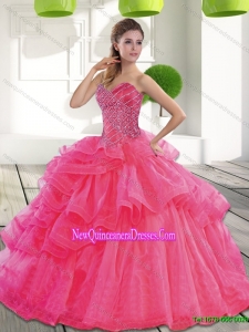 Luxurious Sweetheart 2015 Spring Quinceanera Dress with Beading
