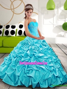 Luxurious Sweetheart Sweet 16 Dresses with Appliques and Pick Ups