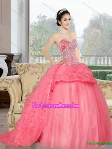 The Fashionable Sweetheart 2015 Quinceanera Dresses with Beading and Ruffles
