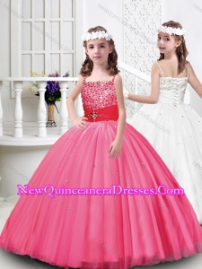 Cute Tulle Straps Beaded Mini Quinceanera Dress with Lace Up