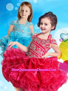 Exclusive Beaded and Ruffled Layers Little Girl Pageant Dress with Open Back