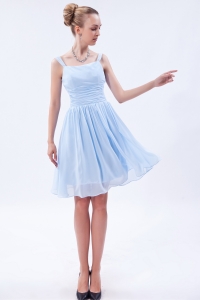 Empire Straps Knee-length Chiffon Ruch Dama Dresses for Quinceanera