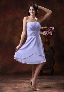 2013 The Style Populor Lilac Strapless Dama Dresses for Quinceanera