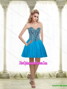 2015 Beautiful A Line Sweetheart Dama Dresses with Beadin