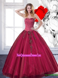 Sweetheart 2015 Elegant Quinceanera Dresses with Beading and Appliques