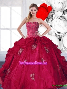 2015 New Style Sweetheart Beading and Ruffles Quinceanera Dresses with Appliques