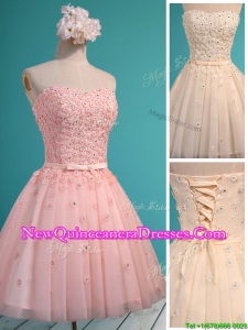 Exquisite Applique and Beaded Sweetheart Dama Dress in Mini Length