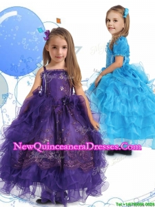 2016 Luxurious Spaghetti Straps Little Girl Pageant Dress with Lace and Ruffled Layers