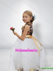 Cute Ball Gown Camo Flower Girl Dresses with Bowknot