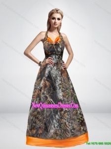 2015 Spring Elegant A Line Halter Top Camo Cheap Damas Dresses