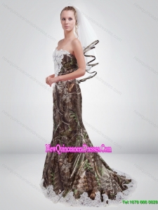 2015 Sturning Mermaid Sweetheart Camo Cheap Damas Dresses in Multi Color