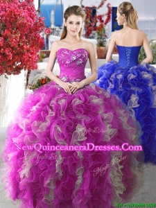 Perfect Applique and Ruffled Sweet 16 Gown with Puffy Skirt