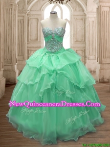 Gorgeous Big Puffy Sweet 16 Dress with Beading and Ruffled Layers