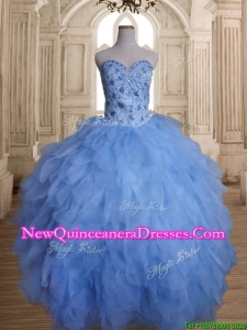 Gorgeous Tulle Beaded and Ruffled Sweet 16 Dress with Puffy Skirt