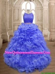 Latest Scoop Lavender Sweet 16 Gown with Beading and Ruffles