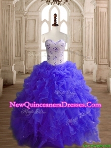 Most Popular Beaded Bodice and Ruffled Quinceanera Dress with Puffy Skirt