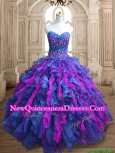 Best Selling Really Puffy Organza Quinceanera Dress with Appliques and Ruffles