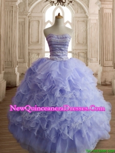 Best Selling Beaded and Ruffled Sweet 16 Dress in Lilac