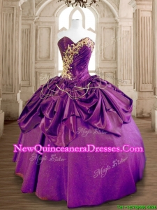 Latest Eggplant Purple Quinceanera Dress with Beading and Ruffles