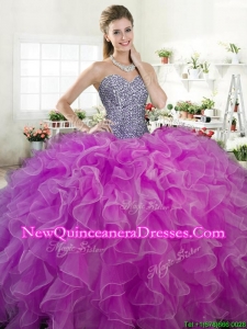 New Arrivals Beaded Bodice and Ruffled Quinceanera Dress in Organza