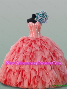 2015 Perfect Sweetheart Quinceanera Dresses with Beading