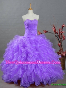 2015 Summer Ball Gown Sweetheart Beading Quinceanera Dresses