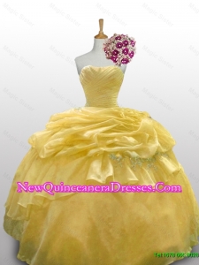 2015 Sweet Ball Gown Quinceanera Dresses with Appliques Layers