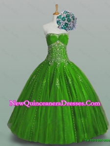 Elegant 2015 Strapless Quinceanera Dresses with Beading and Appliques