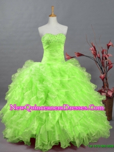 Gorgeous Sweetheart Quinceanera Dresses in Spring Green for 2015