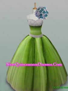 2015 Puffy Most Popular Quinceanera Dresses with Spaghetti Straps
