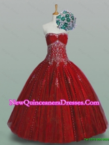 2015 Strapless Sweet 16 Dresses with Beading and Appliques