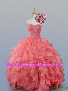 Beading and Ruffles Sweetheart Quinceanera Dresses for 2015