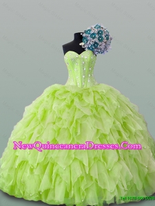 2015 Fashionable Sweetheart Beaded and Ruffles Dress for Quince