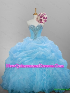 2015 Romantic Sweetheart Quinceanera Dresses with Beading and Ruffled Layers