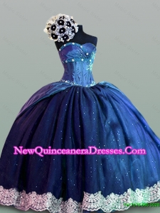 Luxurious Quinceanera Dresses with Lace in Navy Blue for 2015