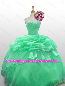 2015 Beautiful Strapless Quinceanera Dresses with Appliques