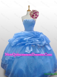 2015 Flirting Strapless Quinceanera Dresses with Paillette and Ruffled Layers