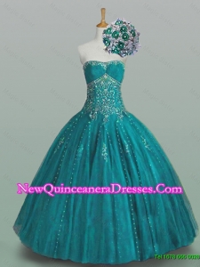 Fashionable Strapless Beaded Quinceanera Dresses with Appliques