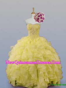 Popular Sweetheart Dress for Quince with Beading and Ruffles