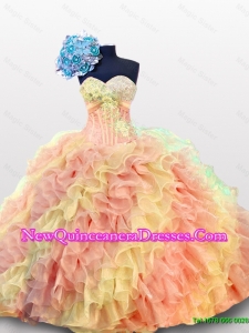 2015 Summer Sexy Sweetheart Quinceanera Dresses with Beading