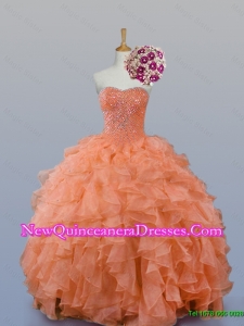 Pretty Sweetheart Beaded Quinceanera Gowns in Organza for 2015