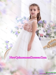 2016 Pretty Scoop little Girl Pageant Dresses with Hand Made Flowers