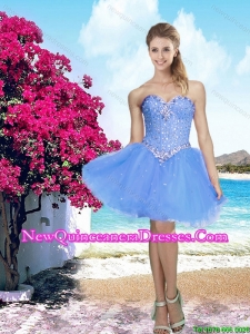 New Style 2016 Summer Lavender Sweetheart Dama Dresses with Beading
