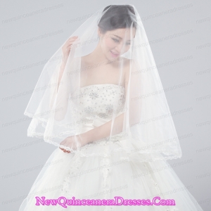 Two-Tier Tulle Bridal Veils with Ribbon Edge